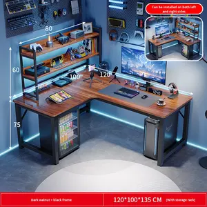 <span class=keywords><strong>Scrivania</strong></span> da Gaming ad Angolo a L, Postazione Computer per E-sports, <span class=keywords><strong>Scrivania</strong></span> Doppia per Casa, Combinazione con Libreria per Camera da Letto, <span class=keywords><strong>Scrivania</strong></span> da Ufficio Artificiale - Product Image 5