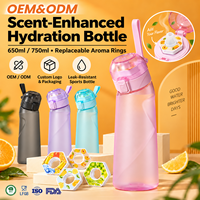 Bouteille d'hydratation personnalisée avec anneaux aromatiques 650ml 750ml, sans BPA, bouteille d'eau de sport OEM ODM