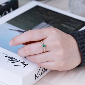 Bague de fiançailles personnalisée en or massif 18 carats avec émeraude taille poire, cadeau pour anniversaire de mariage, fête, Saint-Valentin, petite amie - Product Image 2
