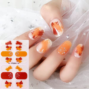 Fournitures <span class=keywords><strong>pour</strong></span> les ongles Full Wraps Gel Vernis à ongles Stickers <span class=keywords><strong>Patch</strong></span> 3D Semi-Durci Gel Nail Stickers - Product Image 1