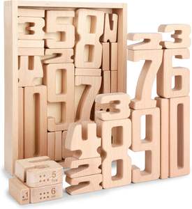 Blocs de construction en bois avec chiffres de 1 à 10, 32 pièces, jouets éducatifs mathématiques pour enfants et tout-petits de 3 ans et plus - Product Image 2