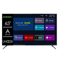 Televisor Inteligente 4K de 43/55/65 Pulgadas, LED QLED HDR Ultra Grande, Android con Wi-Fi y Puertos USB, Televisor Negro para Hotel