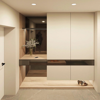 Meuble à chaussures d'entrée pour salon, design moderne et minimaliste, construction durable en panneaux de bois écologiques