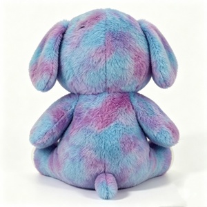 Customized Tie-dye dog plush toy, blue purple puppy stuffed animal, fluffy sitting dog plush, cute big-eyed puppy plushie - Product Image 3