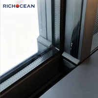 Fenêtre coulissante panoramique en aluminium RICHOCEAN à transom fixe, grande taille, avec verre feuilleté, pour balcon, fenêtres horizontales coulissantes