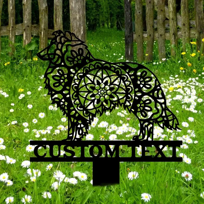 Custom Garden Decor Shetland Sheepdog Yard Art Outdoor Decor Shepherd Stake Garden Art Backyard Decor