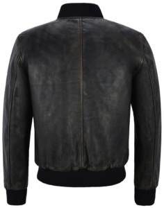 Chaqueta Varsity Personalizada 100% Cuero Nappa Negro Genuino para Hombre, Corte Clásico, Marca Privada OEM/ODM, Estilo de Lujo para el Día a Día - Product Image 4