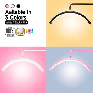 Free Logo 50W Beauty Salon Lighting Half Moon Shaped Beauty LED Floor Lamp Eyelash Extension Lamp Eyebrow Tattoo Art Lamp