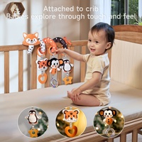 Tumama enfants berceau hochet jouets noir et blanc lit poussettes en peluche suspendus hochets jouet doux renard pingouin activité landau spirale jouets
