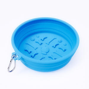 Ciotola da Viaggio Pieghevole in Silicone per Animali Domestici, Doppia, Portatile, con Base a Ventosa, per Alimentazione Lenta e Acqua, Ideale per l'Estate e l'Esterno - Product Image 5