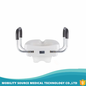 MSMT二合一凸起马桶座圈，适用于老年人安全浴室加高器，带可拆卸衬垫臂标准座椅 - Product Image 5