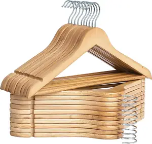 Groothandel Hoge Kwaliteit Voor Pak Shirt Kleding Winkels Custom Houten Hangers