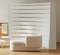 Paravent pliable en papier kraft avec structure en nid d'abeille, design spécial avec trous, pour séparer les pièces, meubles de salon