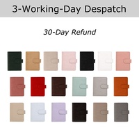 Yihe dompet Binder portabel, dompet Binder uang tunai 6 cincin emas kulit Saffiano Epi 23 warna dengan amplop/daun terbang tersedia