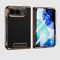 Étui de téléphone portable pliable de luxe haut de gamme, résistant aux chocs, avec placage électrolytique