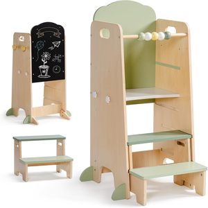 Toddler Tower <b>Adjustable</b> Kitchen <b>Stool</b> with Chalkboard - Product Image 2
