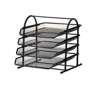 Organizador de Archivos de Oficina, Estante Circular de Metal de 4 Niveles, Organizador de Revistas, Estante de Archivo para Oficina, Hogar y Escuela - Product Image 1