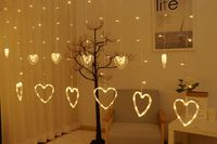 Guirlande lumineuse pour rideau de fenêtre à Led, guirlande féerique, amour cœur, vacances, décoration pour la saint-valentin, 5 m, 12 m