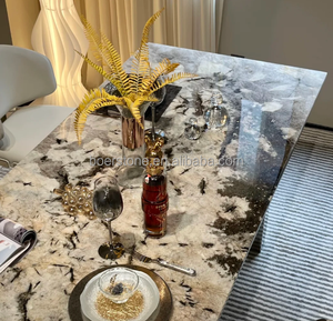 Table Ronde en Marbre Veineux Noir et Blanc <span class=keywords><strong>de</strong></span> Qualité Supérieure - Fournisseur en Gros pour les Revendeurs <span class=keywords><strong>de</strong></span> Meubles et les Développeurs Immobiliers - Product Image 3