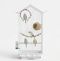 Cage à oiseaux de luxe moderne et décorative pour l'intérieur, avec design anti-évasion, transportable en voiture, idéale pour les canaris