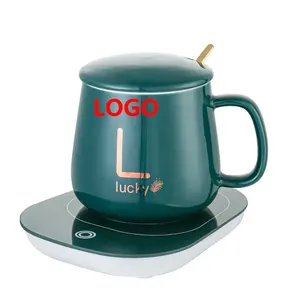 办公室和家庭礼品套装杯带手柄的杯子加热垫温控智能咖啡杯杯取暖器，带定制标志