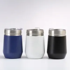 Neues Design 12 Unzen Eier becher Form Doppelwandige vakuum isolierte Tasse Edelstahl Wein becher Tassen