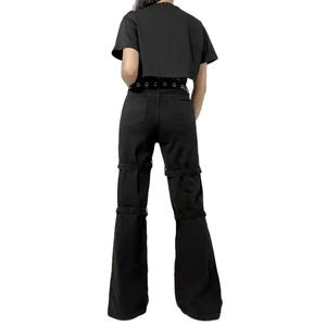 กางเกงยีนส์แฟชั่นเกาหลีสไตล์พังก์ กอธ แกรนจ์ สีดำ มีกระเป๋า ทรงตรง ขาบาน สตรีทแวร์ Y2K ฮิปปี้ ขายส่ง - Product Image 2