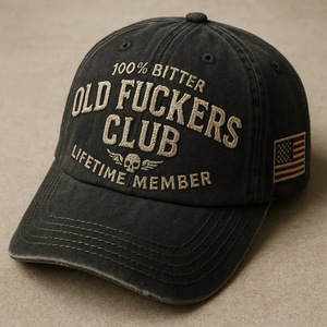 Gorra de Béisbol Vintage del Club de los Viejos, Gorra Bordada de Algodón para Todas las Temporadas con Diseño de Texto Alfanumérico - Product Image 5