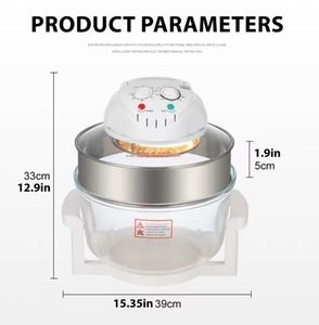 Horno Halógeno 3 en 1 de 12L, Freidora de Aire Turbo con Convección sin Aceite y Bajo en Grasa para el Hogar - Product Image 5