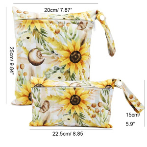 2 Bolsas Impermeables Reutilizables Pequeñas y Portátiles de TPU con Cierre de Cremallera para Guardar Pañales, Bolsas de Viaje para el Gimnasio, Bolsas para Pañales Mojados - Product Image 2