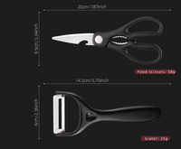 Ensemble de couteaux utilitaires de chef, compatibles lave-vaisselle, outils de cuisine avec poignées ergonomiques en plastique, vente en gros de couteaux en métal, ensemble de batterie de cuisine