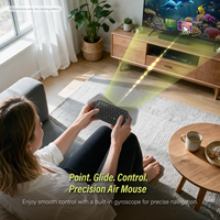 Keyboard Mini Nirkabel BT Tiga Mode Konektivitas, Tahan Air, Lampu Latar RGB, Kemiringan Dapat Disesuaikan, Ringan, Portabel, USB Tipe-C