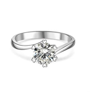 Anillo de compromiso elegante de oro amarillo para mujer con diamante cultivado en laboratorio de moda para ocasiones de boda - Product Image 1