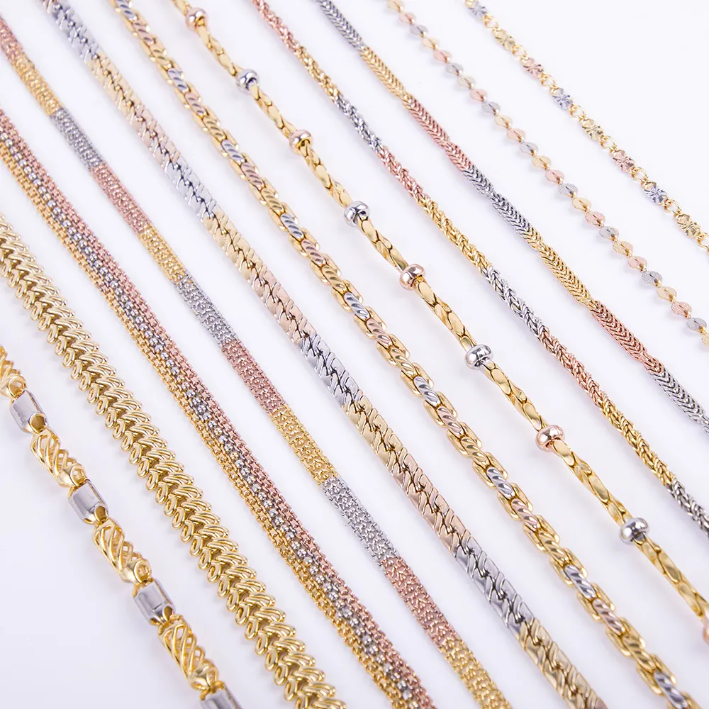 Collier chaîne plaqué or pour femme, bijoux en or 18 carats, nouveau design, mode Dubaï, 2019
