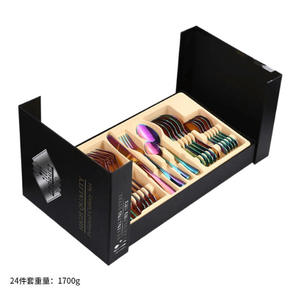 कटलरी धारक डिनर सेट डिनरवेयर स्टीक चाकू लक्जरी स्पोर्क स्टील ट्रे मक्खन कंपोटेबल रसोई सलाद सर्वर फ्लैटवेयर - Product Image 6