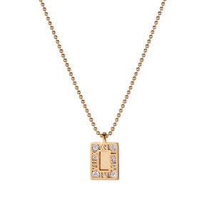 Collier personnalisé en acier inoxydable 316L plaqué or 14k 18k PVD avec pendentif diamant ajouré pour femme, vente en gros - Product Image 6