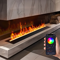 Cheminée électrique murale décorative à LED intégrée, personnalisable en usine, avec effet de vapeur d'eau 3D intelligent et automatique