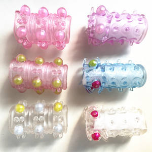 Erkekler için Penis halkaları prezervatif boncuk Penis büyütme kollu yetişkinler için kauçuk seks oyuncakları gecikmeli boşalma vajina stimülatörü - Product Image 1