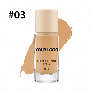 Fond de Teint Hydratant Couvrant avec Logo Personnalisé, Correcteur et Protection <span class=keywords><strong>Solaire</strong></span> 30ml, Maquillage Longue Tenue, Teinte Légère pour la Peau, 21 Couleurs, SPF 55 - Product Image 3