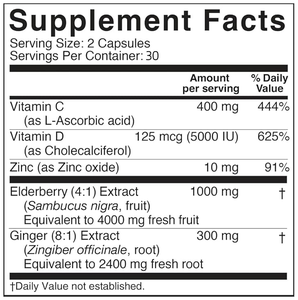 Capsule di Estratto Naturale di Sambuco Nero 5 in 1 a Marchio Privato <span class=keywords><strong>con</strong></span> Vitamina C e <span class=keywords><strong>Zinco</strong></span> per Adulti - Integratore - Product Image 4