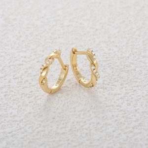 CANNER Nueva Tendencia Pendientes Clásicos Simples de Moissanita, Pendientes de Aro Cruzados de Plata de Ley S925 para Chicas - Product Image 2