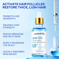 Sérum capillaire au peptide GHK-Cu, peptides de cuivre pour la croissance des cheveux, sérum léger pour le traitement du cuir chevelu, sérum fortifiant les racines, huile capillaire
