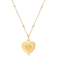 Bijouterie personnalisée Nouveau design Collier cœur à empreintes digitales Unique Yours Bijouterie tendance pour femmes en acier inoxydable plaqué or