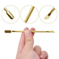 Repousse cuticules en acier inoxydable couleur or, outil de pédicure et de manucure, lime à ongles, peau morte, accessoire pour Nail Art