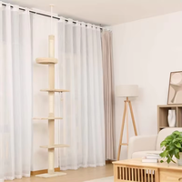 Arbre à chat moderne de luxe, écologique et durable, grand arbre à chat en bois, design floral coloré, griffoir, structure d'escalade en sisal inclus