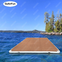 Plataforma inflable de ocio de agua de teca de PVC de alta calidad, muelle de esquí acuático, isla flotante para mantenimiento de yates, ocasión marítima