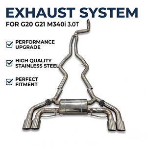 Sistema de Escape Catback Vortex 304 de Acero Inoxidable para BMW G20 G21 M340i 3.0T con Doble Válvula Servo y Boquillas Laterales Negras Mod Line U - Product Image 1