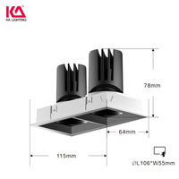 LISHAN UGR17 IP54 Downlight LED COB encastré anti-éblouissement en aluminium pour intérieur commercial 12W