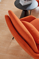 Fauteuil de Salon Rembourré Confortable Style Moderne Orange Vif pour Bureau et Maison