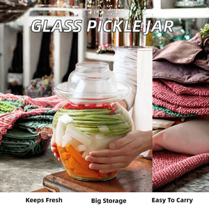 Pot de Fermentation en Verre Transparent Grande Capacité Style Japandi avec Couvercle Bol pour Kimchi et Conserves – Idéal Cuisine et Cadeau Alimentaire - Product Image 2